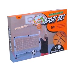 Футбольные ворота с баскетбольным кольцом 2 в 1 (ворота – 88 х 45 х 60 см + кольцо 126 см)