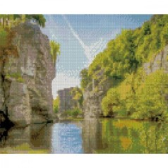 Алмазна картина HX233 "Бухта серед скал", розміром 30х40 см