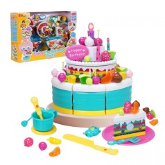 Тортик на липучках вкусности, украшения, посуда, свеча и зажигалка подсвечиваются, в коробке