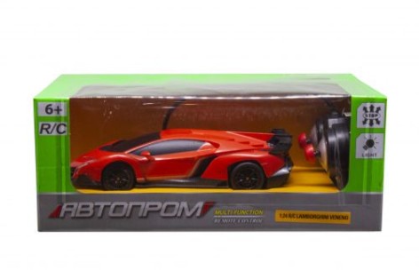 Машина на радиоуправлении "Lamborghini Veneno" из серии "Автопром" (красная)