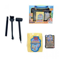 Раскопки гипсовый блок, инструменты, в коробке