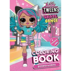 Книжка-розмальовка зі стікерами "Skate Dance Tweens"