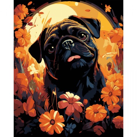 Картина по номерам на черном фоне 