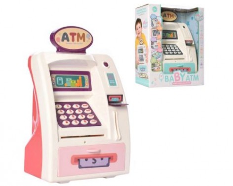 Скарбничка-банкомат рожевий