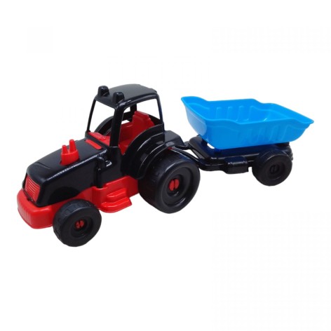 Трактор з причепом М чорний+синій+червоний