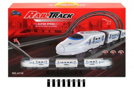 Уцінка. Залізниця "Rail Track", 28 елементів + поїзд, Ушкоджена упаковка