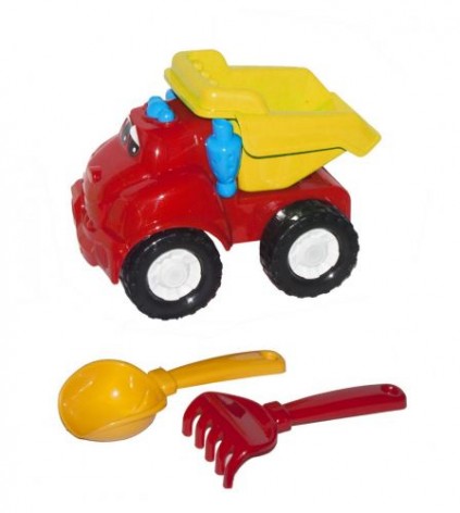 Машина "Смайл самоскид" №1 (червона) + грабельки та лопатка
