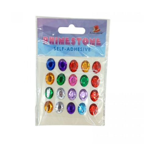 Стразы самоклеящиеся, 1,4*1,0см,20шт.