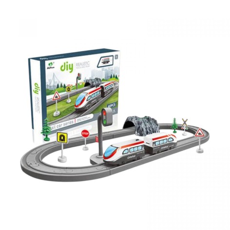 Железная дорога на батарейках в коробке. р.41*10*29см