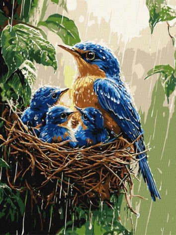 Картина по номерам – Весенний дождь 30х40 см.