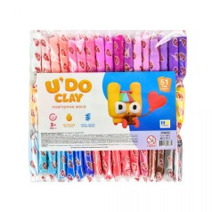 Набор для творчества (воздушный пластилин) "UʼDO Clay 51 шт." брикет 6г (укр)