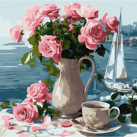 Картина по номерам "Утренняя роза" 40x40 см