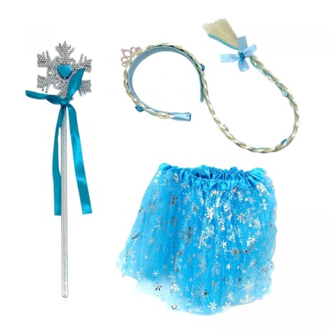 Карнавальный набор Эльзы голубой