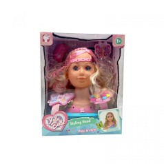 Манекен для причесок и макияжа, световой эффект, с аксессуарами, в коробке.