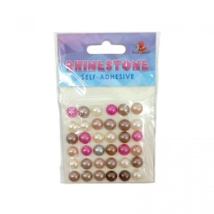 Стразы самоклеящиеся, 1,3см, 36шт.