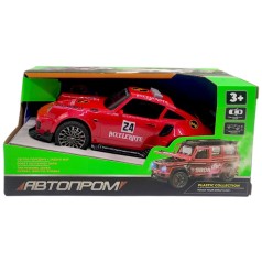 Машина пластиковая "АВТОПРОМ, PORSCHE", КРАСНЫЙ(коробка - 19х9х9 см)