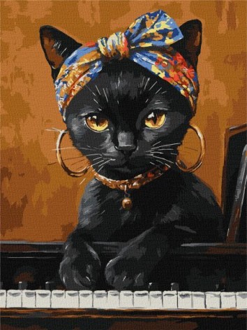 Картина по номерам - Необычная кошка 30х40 см.