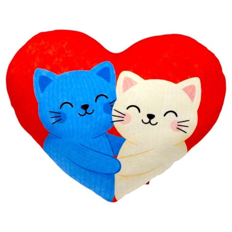 Подушка с принтом "Сердце. Котики" 36х27 см