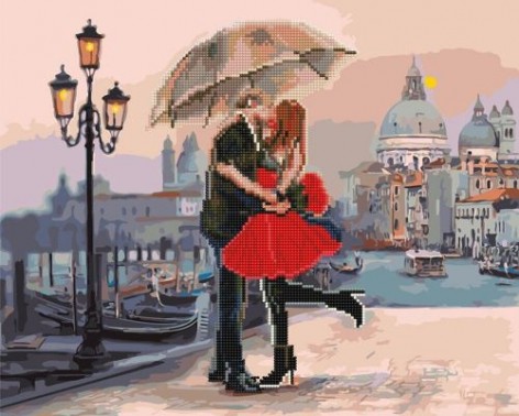Картина за номерами + Алмазна мозаїка "Побачення у Венеції" ????