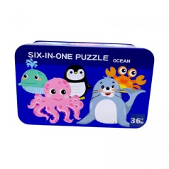 Пазлы C 73878 (60) деревянные, 6 пазлов, пронумерованные, в боксе