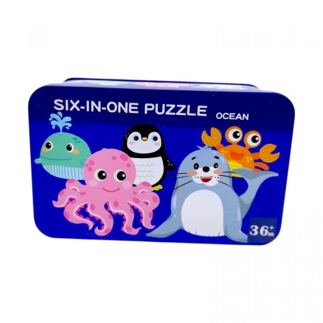 Пазлы C 73878 (60) деревянные, 6 пазлов, пронумерованные, в боксе