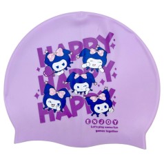 Шапочка для плавания силиконовая, в пакете "KUROMI" (СИРЕНЕВАЯ)