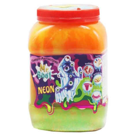 Лізун-антистрес "Mr. Boo: Neon", 1000 г (Помаранчевий+)