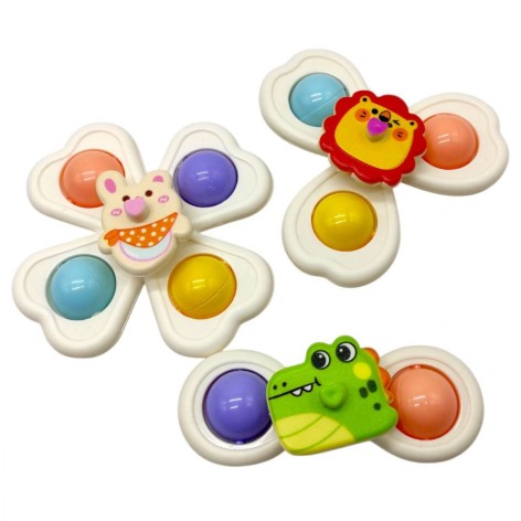 Брязкальце-спінер, 3 штуки, присоски, в пакеті