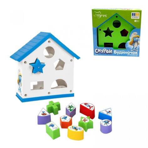 Игрушка-сортер Домик развивающий, СМУРФЫ (БЕЛЫЙ)