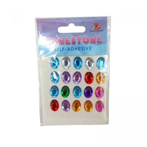 Стразы самоклеящиеся, 1,4*1,0см,20шт.