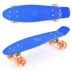 Скейт Пенні борд 0880 (8) Best Board, СИНІЙ, дошка = 55см, колеса PU зі світлом, діаметр 6см