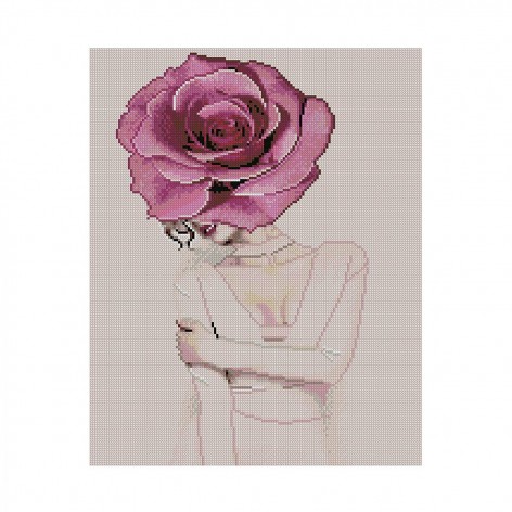 Алмазна мозаїка "Дівчина-бутон троянди"