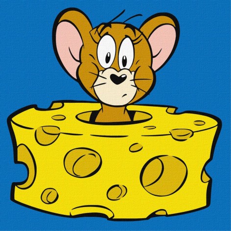 Картина по номерам для детей WB "Tom and Jerry: Любитель сыра" 25х25 см