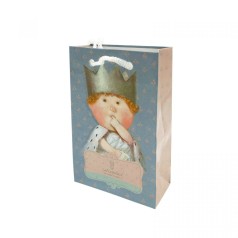 Пакет бумажный 8*12*3.5 МАЛЬЧИК ЦАРЕВИЧ-СЕРЫЙ
