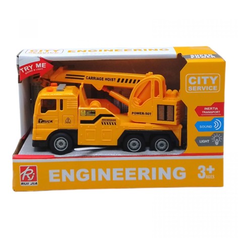 Машина з краном інерційна, озвучена зі світлом в коробці RJ6824-7