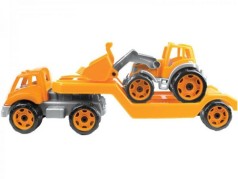 Автовоз із трактором ТехноК, помаранчевий.