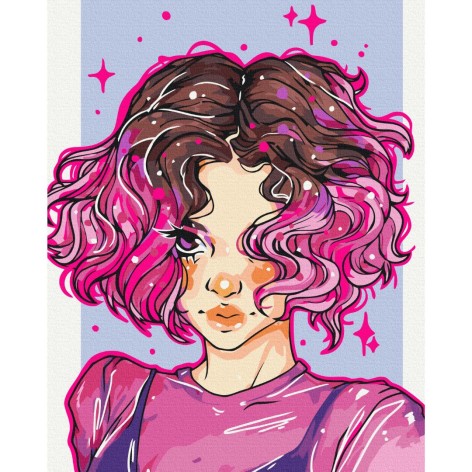 Картина по номерам "Яркие локоны @nila_art_art" ★★★