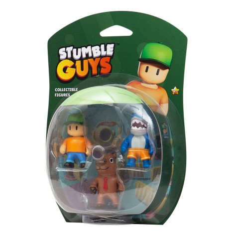 Набір колекц. фігурок STUMBLE GUYS - МЕГАЛОДОН, МІСТЕР СТАМБЛ, КАПІБАРА (3 фігурки, 6 cm)