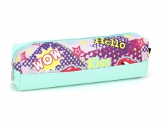 Пенал на змейке "Hello", (зеленый) 21х7х4 см