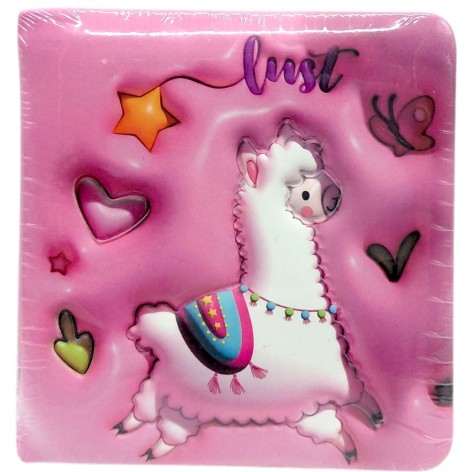 Блокнот 3D 10х9,5 см "Лама" (РОЗОВЫЙ)