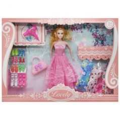 Набор с куклой "Lovely", в розовом