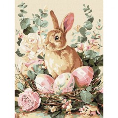 Набір для розпису по номерах "Святковий кролик" 30х40см