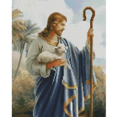 Алмазная мозаика "Иисус с ягненком" 30х40 см