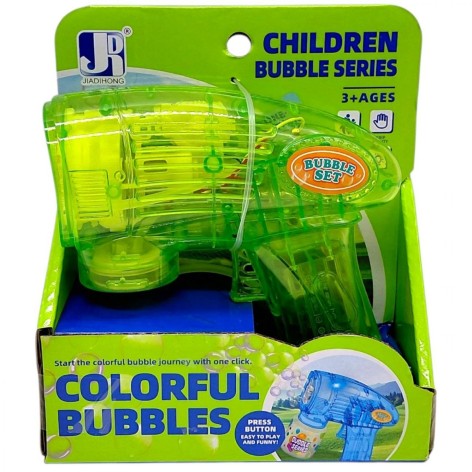 Пистолет с мыльными пузырями (автоматический, подсветка, бутылочка с мыльным раствором) ЗЕЛЕНЫЙ