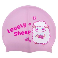 Шапочка для плавания силиконовая, в пакете "ОВЕЧКА" (РОЗОВАЯ)