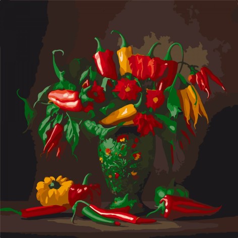 Картина за номерами "Яскравий перець" 40x40 см