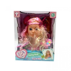 Манекен для причесок и макияжа, световой эффект, с аксессуарами, в коробке.