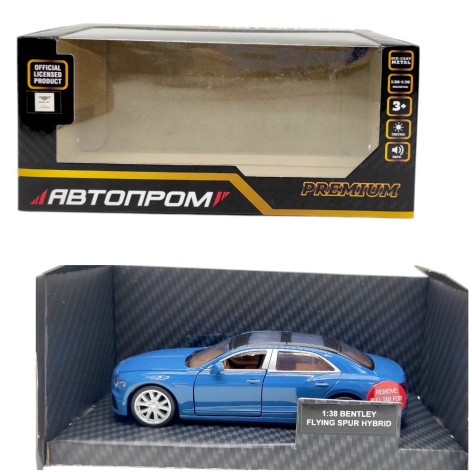 Машинка металлическая "АВТОПРОМ. 1:38 Bentley Flying Spur Hybrid" (СИНЯЯ)