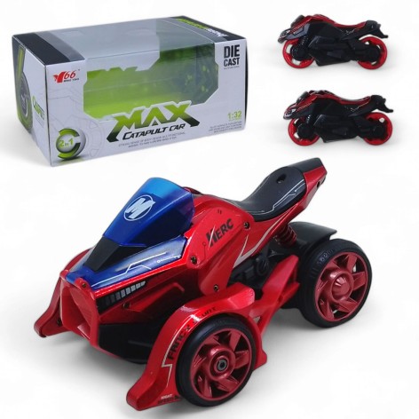 Мотоцикл металевий "Max Catapult Car", із запуском, світло та звук (червоний)
