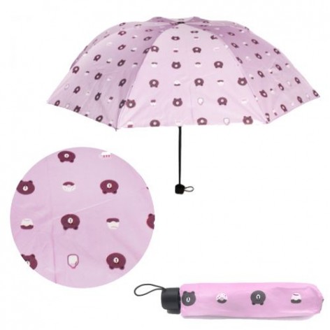 Зонтик складной "Мишутки", фиолетовый